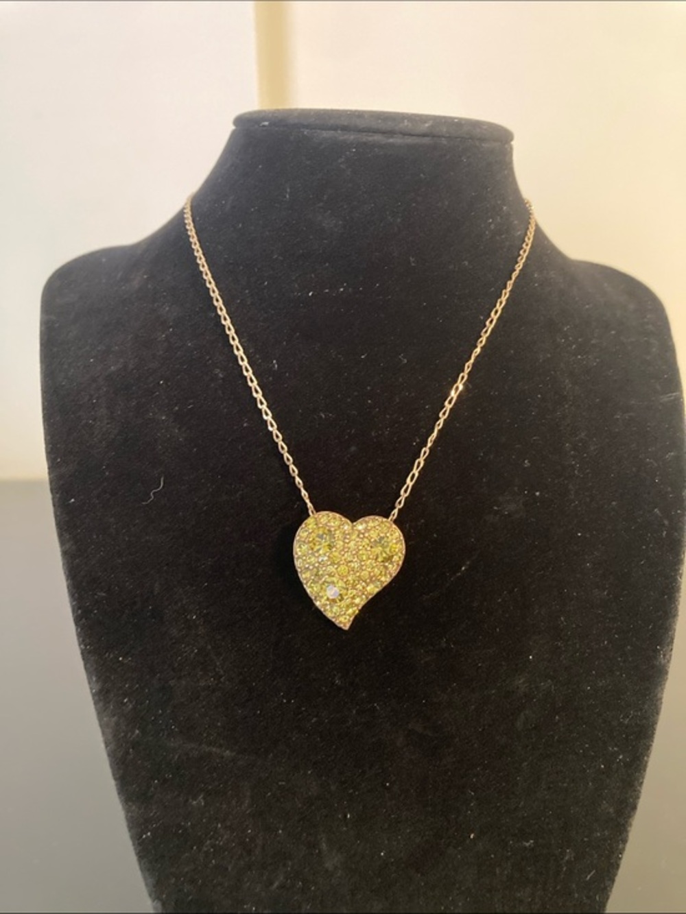Pilgrim Gold Heart Pendant Necklace with Yellow Crystals